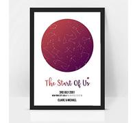 forefrontdesigns Personalised Star Map - Custom Star Map, The Night We Met, Stars on the Day You Were Born, Constellation Gifts, Name a Star Gift, Where We First Met - Unique Valentine’s Gift