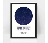 forefrontdesigns Personalised Star Map - Custom Star Map, The Night We Met, Stars on the Day You Were Born, Constellation Gifts, Name a Star Gift, Where We First Met - Unique Valentine’s Gift