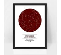 forefrontdesigns Personalised Star Map - Custom Star Map, The Night We Met, Stars on the Day You Were Born, Constellation Gifts, Name a Star Gift, Where We First Met - Unique Valentine’s Gift