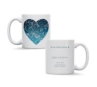 forefrontdesigns Personalised Star map Mug, Galaxy Night Sky Keepsake Gift, Anniversary Engagement Birthday, Astronomy Gift, Custom Star map Gift, 11oz, Any Wording, Coffee, Tea