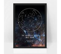 forefrontdesigns Personalised The brightest Star was Born Star map chart astronomical poster print, framed/unframed
