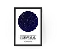 forefrontdesigns Personalised The night we met Star map chart astronomical poster print, framed/unframed (A4 print with frame)