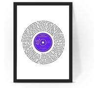 forefrontdesigns Personalised Vinyl Record Song Lyrics Print - Custom Song Lyric Print & Framed Wall Art - Perfect Personalised Music Gift or Wedding Anniversary