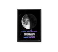 ForefrontDesigns Personalized Moon Phase Print - Custom Art Photo with Phase Display - This Is What the Moon Looked Like - Space Poster