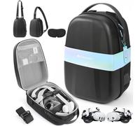Foregoer Large Hard Carrying Case for Meta Quest 3/3S/Oculus Quest 2, Compatible with BOBOVR S3 Pro/M3 Pro/Kiwi Design Battery Head Strap and All Accessories, Ideal for Travel and Home Storage