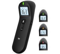 Forehead Thermometer, Accurate Readings, Better Measurement Experience, Non-Contact Digital Infrared Thermometer, Fever Alarm, Mute Mode, Thermometers for Baby, Kids and Adults - Black
