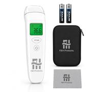 Forehead Thermometer for Adults & Kids, F&H Products 4-in-1 Infrared Digital Thermometer, Non-Contact Baby Thermometer, Fever Alert, Colour Display, Memory Recall, Travel Case & 2 AA Batteries