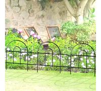 FOREHOGAR Decorative Black Garden Border Fence 18inX50ft Metal Wire Edging Flower Bed Folding Fences Panel Outdoor Garden Fencing Patio Edge Landscape for Yard