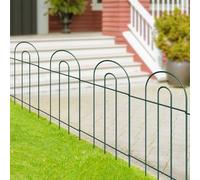 FOREHOGAR Decorative Garden Fence Border 32inX20ft Outdoor Green No Dig Temporary Iron Wire Edge Flowers Fencing Panels Rustproof Metal Folding Garden Fencing for Yard
