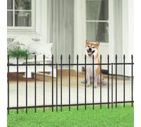 FOREHOGAR Decorative Metal Garden Fence 24 in H x 10 ft L, Border Fence Panels Animal Barrier for Dogs, No Dig Garden Fencing for Yard Patio Flower Bed Lawn Outdoor 5 Panels + 6 Stakes Black