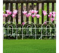 FOREHOGAR Decorative White Garden Fence Border 18in X50ft Outdoor Metal Wire Garden Fencing Flower Bed Folding Fences Panel Patio Edging Landscape for Yard