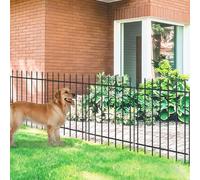 FOREHOGAR Metal Garden Fence 30 in H x 10 ft L,Border Fence Panels Animal Barrier for Dogs, No Dig Garden Fencing for Yard Patio Flower Bed Lawn Outdoor,5 Panels + 6 Stakes Black