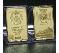 Foreign Currency Collection Gold Bar Gold-plated Block Special-shaped Coin United States Germany European Commemorative Coin Coin Square Commemorative Block,酒红色