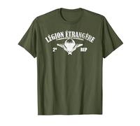 Foreign Legion Paratrooper T-Shirt - 2 Rep (Distressed) T-Shirt, Men, Olive Green, 3X-Large