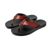 Foreign Trade Flip Flops for Men Beach Slippers for Men Summer Non Slip External Wearing with Toe (Brown1 7)