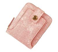 Foreign Trade New Men's Short Multi Functional Denim Fabric Horizontal Zipper Wallet Locking Wallet (Pink, One Size)