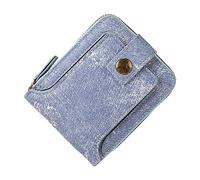 Foreign Trade New Men's Short Multi Functional Denim Fabric Horizontal Zipper Wallet plus Case for Women with Wallet (Light Blue, One Size)