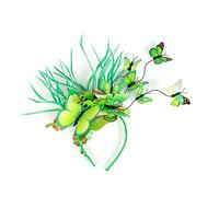 Foreign Trade Simulation Plastic Butterfly Hair Band Party Hair Accessories Running Headband (Green, One Size)