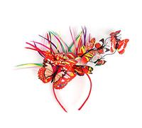 Foreign Trade Simulation Plastic Butterfly Hair Band Party Hair Accessories Terry Cloth Headband (Orange, One Size)