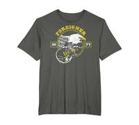 Foreigner 1977 Eagle with Guitar Vintage Band T-Shirt, Men's Big and Tall, Asphalt Grey, 4X Tall