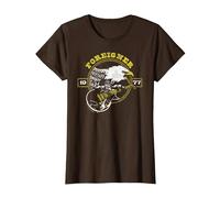 Foreigner 1977 Eagle with Guitar Vintage Band T-Shirt, Women, Brown, Medium