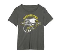 Foreigner 1977 Eagle with Guitar Vintage Band T-Shirt, Women's Plus, Asphalt Grey, 2X