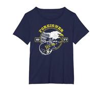 Foreigner 1977 Eagle with Guitar Vintage Band T-Shirt, Women's Plus, Navy Blue, 1X