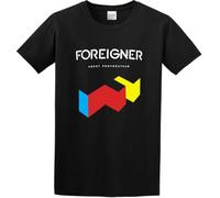 Foreigner Band Music Unisex Black Men's Tee(Medium)