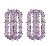 Forellfit Leis for Luau Party, 4Counts Hawaiian Necklaces for Tropical Bulk Flower Single Color Lei Set, Birthday Beach Party Orange Purple Pink White Accessories for Women Men (4Pieces-Purple)
