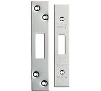 Forend Strike and Fixing Pack - Suitable for Deadlocks - Bright Stainless Steel | Forend Strike & Fixing Protective Plate Set - Door Lock Furnishings - Forend Plate, Strike Plate and Screws Included