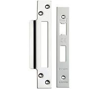 Forend Strike and Fixing Pack - Suitable for Sashlocks - Bright Stainless Steel | Forend Strike & Fixing Protective Plate Set - Door Lock Furnishings - Forend Plate, Strike Plate and Screws Included