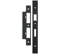 Forend Strike & Fixing Pack For DIN Euro Sash & Bathroom Lock Matt Black