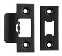 Forend Strike & Fixing Pack Suitable for Tubular Latch Matt Black