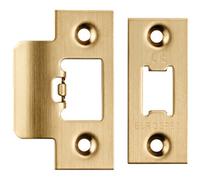 Forend Strike & Fixing Pack Suitable for Tubular Latch Satin Brass
