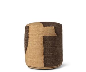 Forene Cylinder Pouf Tan/Chocolate