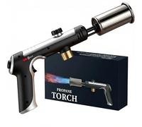 FORENEE Propane Torch Gun 3272°F Flamethrower Flame Thrower with Turbo Mode Professional Grill & Cooking Blowtorch for Sous Vide Searing BBQ Charcoal Lighter Fire Gun Safety Lock