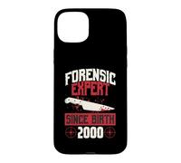 Forensic Expert Since Birth 2000 True Crime Themed Birthday Case for iPhone 15 Plus