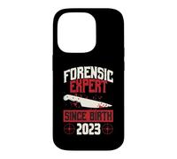 Forensic Expert Since Birth 2023 True Crime Themed Birthday Case for iPhone 14 Pro