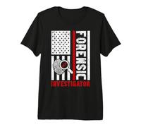Forensic Investigator American Flag DNA Print Premium T-Shirt