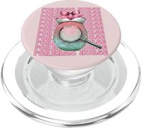 Forensic Nurse Nursing FNE Fingerprint Girl Coquette Bow PopSockets PopGrip for MagSafe