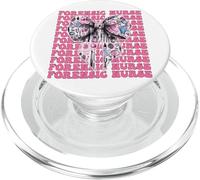 Forensic Nurse Nursing FNE Fingerprint Girl Coquette Bow PopSockets PopGrip for MagSafe