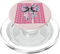 Forensic Nurse Nursing FNE Fingerprint Girl Coquette Bow PopSockets PopGrip for MagSafe