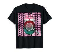 Forensic Nurse Nursing FNE Fingerprint Girl Coquette Bow T-Shirt