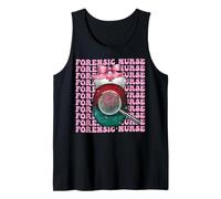 Forensic Nurse Nursing FNE Fingerprint Girl Coquette Bow Tank Top