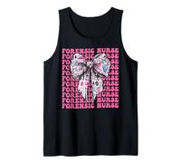 Forensic Nurse Nursing FNE Fingerprint Girl Coquette Bow Tank Top