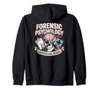 Forensic Psychology, Unraveling Minds Fun Skull and Brain Zip Hoodie