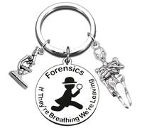 Forensics Gifts Forensic Scientist Keychain for Christmas Graduation Retirement Gifts for Science Investigator Crime Junkie Criminologist Medical Examiner Criminal Investigator Medicolegal Jewelry
