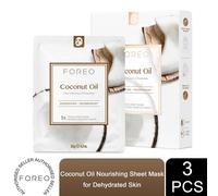 FOREO Coconut Oil Sheet Mask - Moisture-Boosting Farm To Face, 3 Pcs