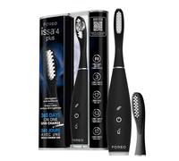 FOREO ISSA 4 Plus Sonic Electric Toothbrush, 4-in-1 AI-Guided Rechargeable Tooth Brush Bundle with Extra Silicone & Polymer Hybrid Toothbrush Head, Soft Bristles, Whitening - Black