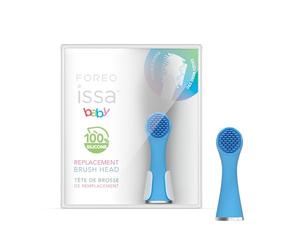 FOREO ISSA Baby Brush Head - Electric Toothbrush Replacement Head | Electric Toothbrush Head, Replacement Brush Head, Silicone Toothbrush, Baby Toothbrush, Oral Care, BPA-Free, Bubble Blue Dino